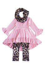 Load image into Gallery viewer, Pink leopard  3 pieces girls scarf set SJT-012206
