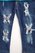 Load image into Gallery viewer, Blue pumpkin spice jesus christ top with jeans set CKTZ-012418
