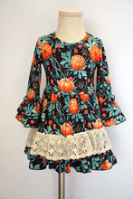 Load image into Gallery viewer, Turquoise pumpkin lace ruffle dress QZ-319386
