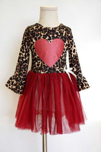 Load image into Gallery viewer, Leopard heart maroon tutu dress CXQ-600138 sale
