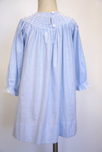 Load image into Gallery viewer, Blue Striped smocked Pumpkin bishop dress 620004
