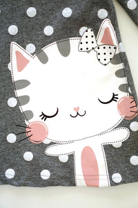 Gray Cat Ruffle Dress  CXQZ-202136