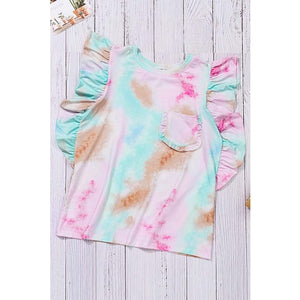 Ruffled Tie Dye Blouse