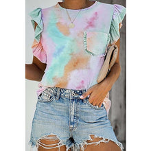 Load image into Gallery viewer, Ruffled Tie Dye Blouse
