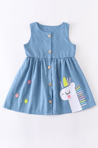 Denim Unicorn Dress – Little Darlings Kids Clothing